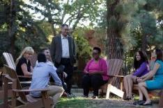 a group of student in the mcgeorge quad