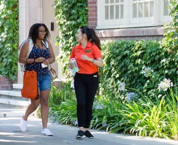 students taking campus tour