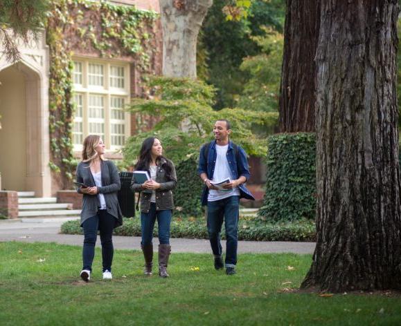 students walking on knoles lawn